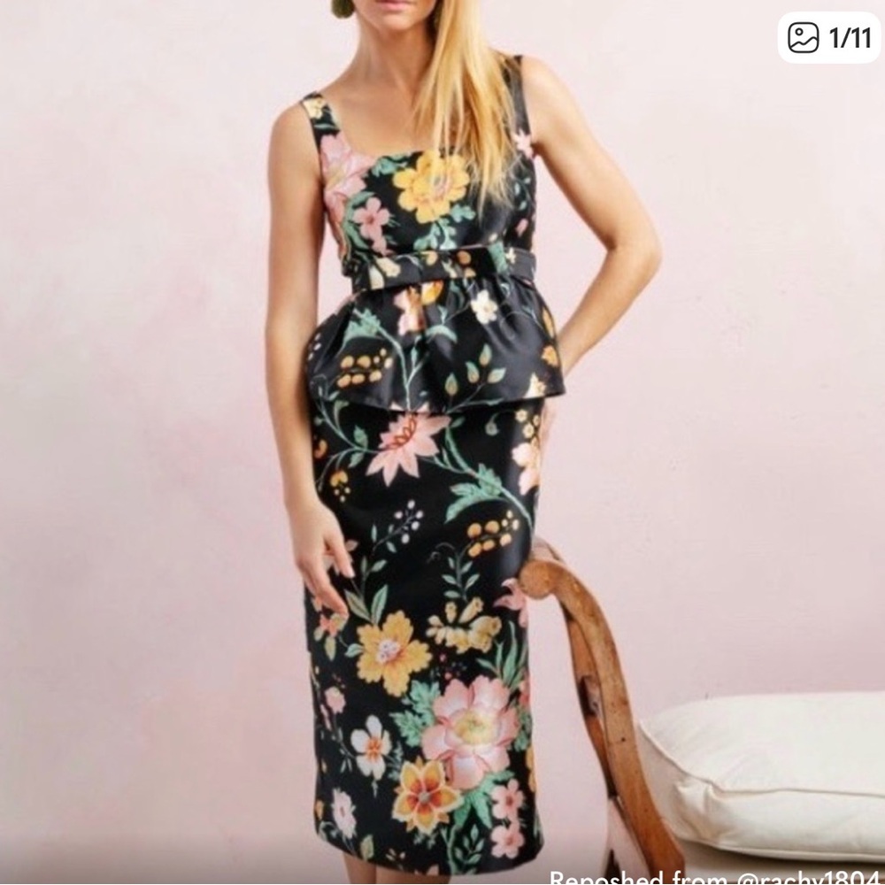 Tuckernuck Black Floral Jacquard Dress